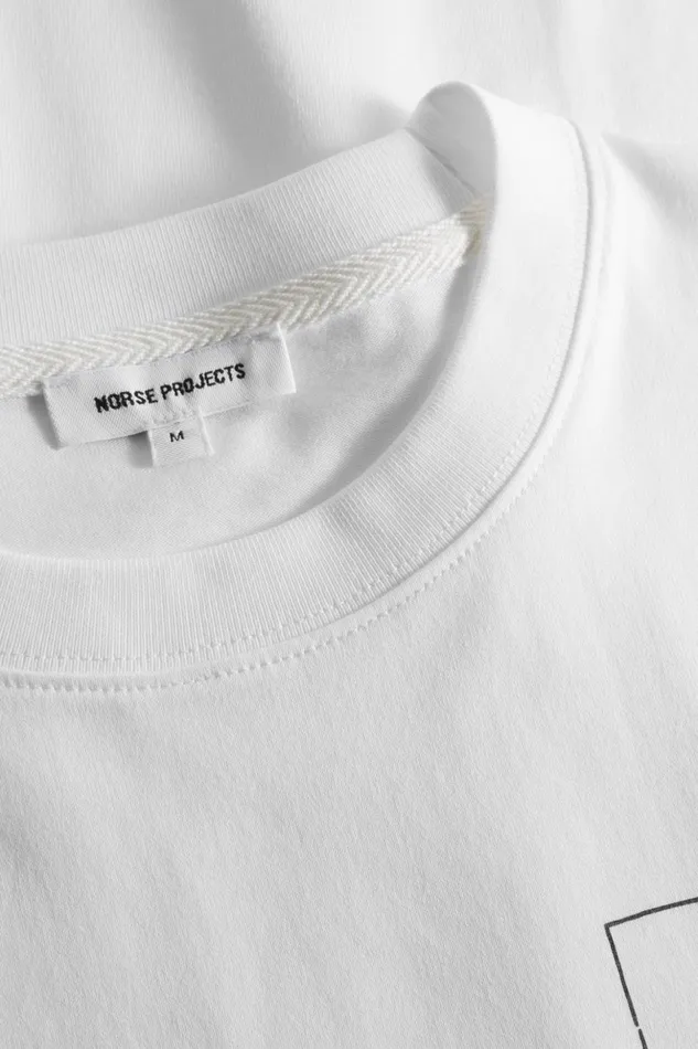 Men Norse Projects TShirts Johannes Organic Kanonbadsvej Print Tshirt White