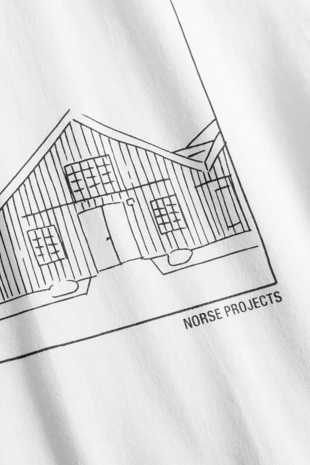 Men Norse Projects TShirts Johannes Organic Kanonbadsvej Print Tshirt White