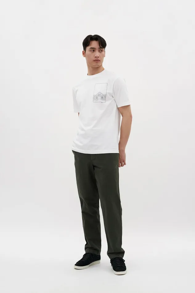 Men Norse Projects TShirts Johannes Organic Kanonbadsvej Print Tshirt White