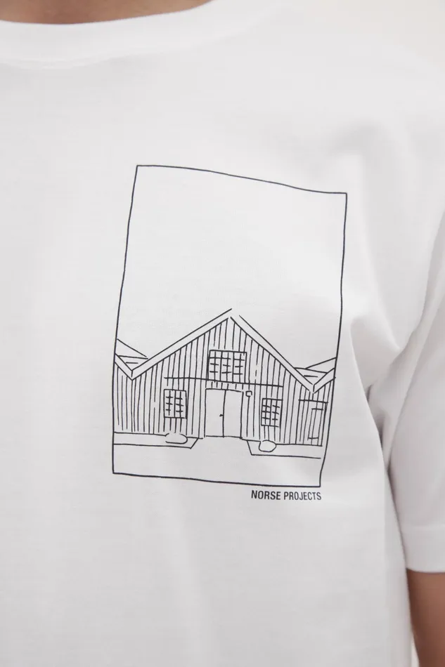 Men Norse Projects TShirts Johannes Organic Kanonbadsvej Print Tshirt White
