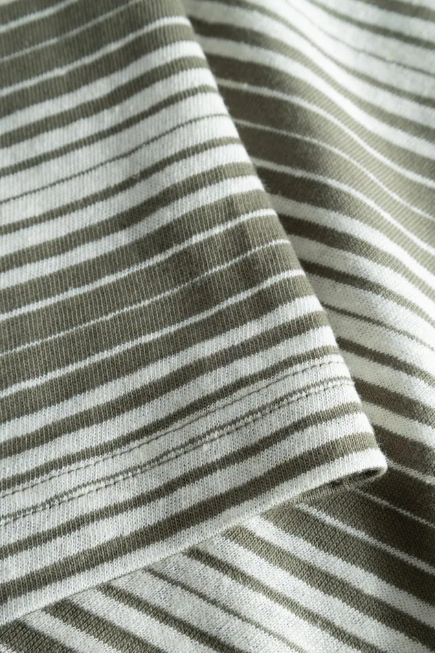 Men Norse Projects TShirts Johannes Spaced Stripe Tshirt Sediment Green