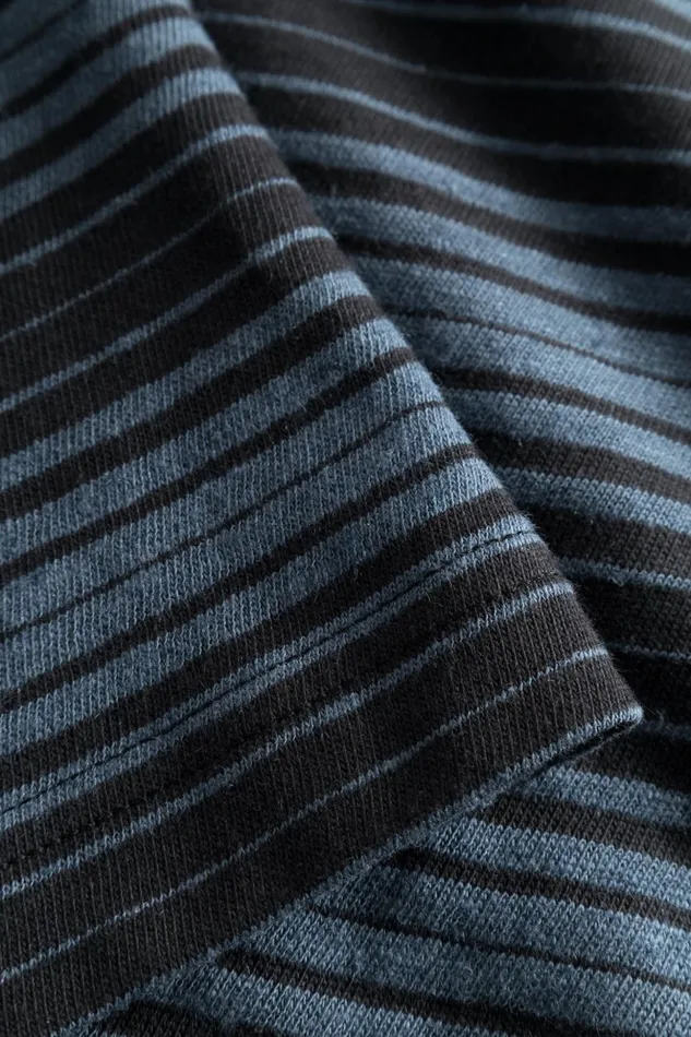 Men Norse Projects TShirts Johannes Spaced Stripe Tshirt Steel Blue