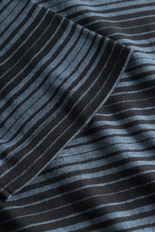 Men Norse Projects TShirts Johannes Spaced Stripe Tshirt Steel Blue