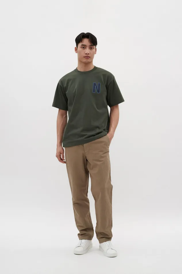 Men Norse Projects TShirts Simon Loose Organic Heavy Jersey Large N TShirt Spruce Green
