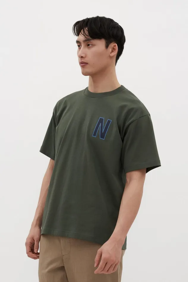 Men Norse Projects TShirts Simon Loose Organic Heavy Jersey Large N TShirt Spruce Green