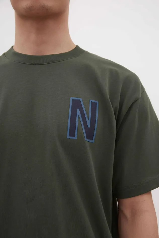 Men Norse Projects TShirts Simon Loose Organic Heavy Jersey Large N TShirt Spruce Green