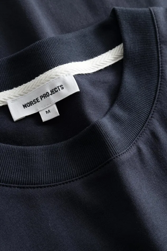 Men Norse Projects TShirts Simon Loose Organic Logo TShirt Dark Navy
