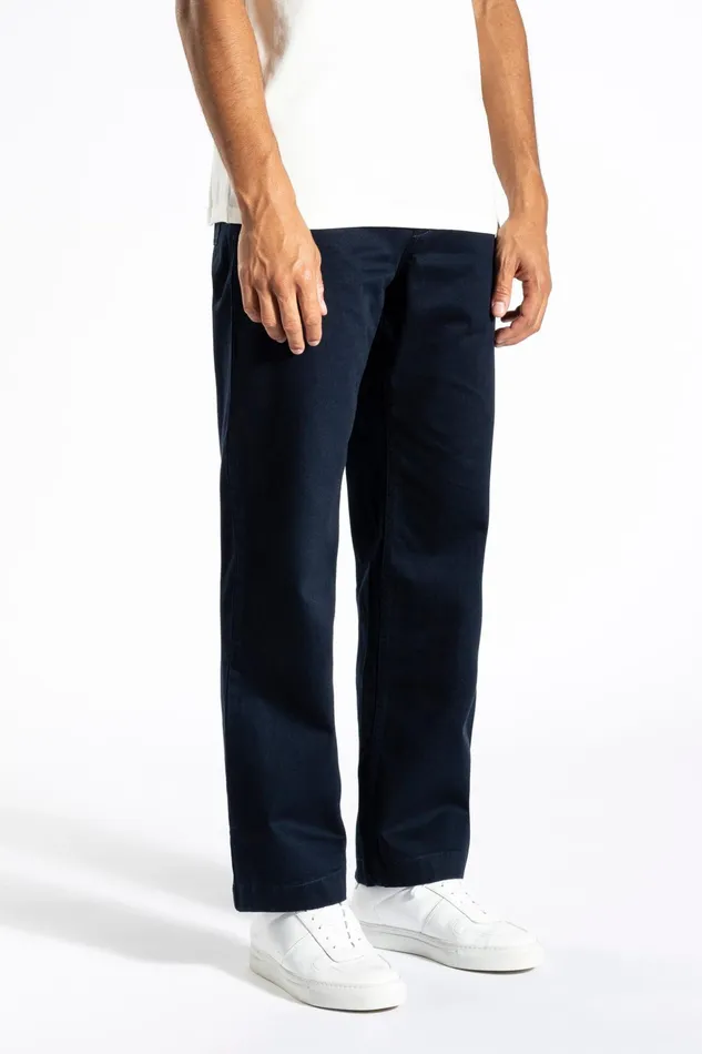 Men Norse Projects Trousers Lukas Heavy Dark Navy