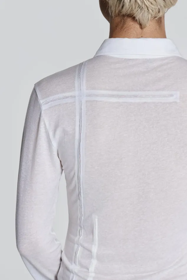 Men Off White Jersey Cut and Sew Long Sleeve Shirt Jaded London Tailoring