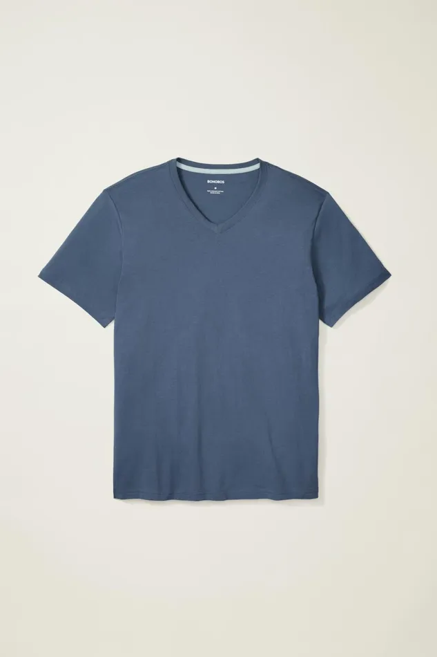 Men Organic Cotton VNeck Tee Bright Navy Bonobos Short Sleeve Tees