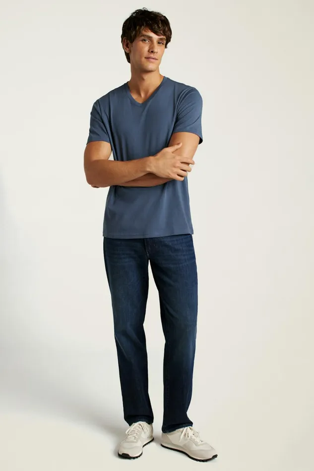 Men Organic Cotton VNeck Tee Bright Navy Bonobos Short Sleeve Tees
