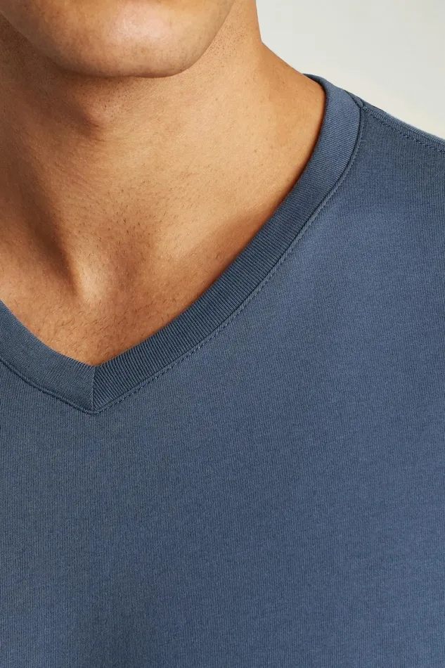 Men Organic Cotton VNeck Tee Bright Navy Bonobos Short Sleeve Tees