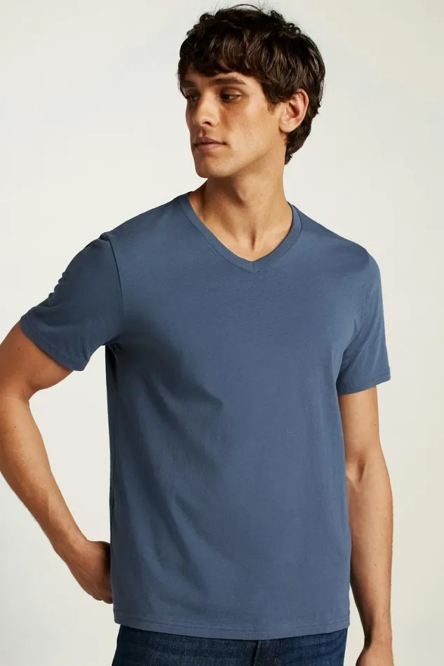 Men Organic Cotton VNeck Tee Bright Navy Bonobos Short Sleeve Tees