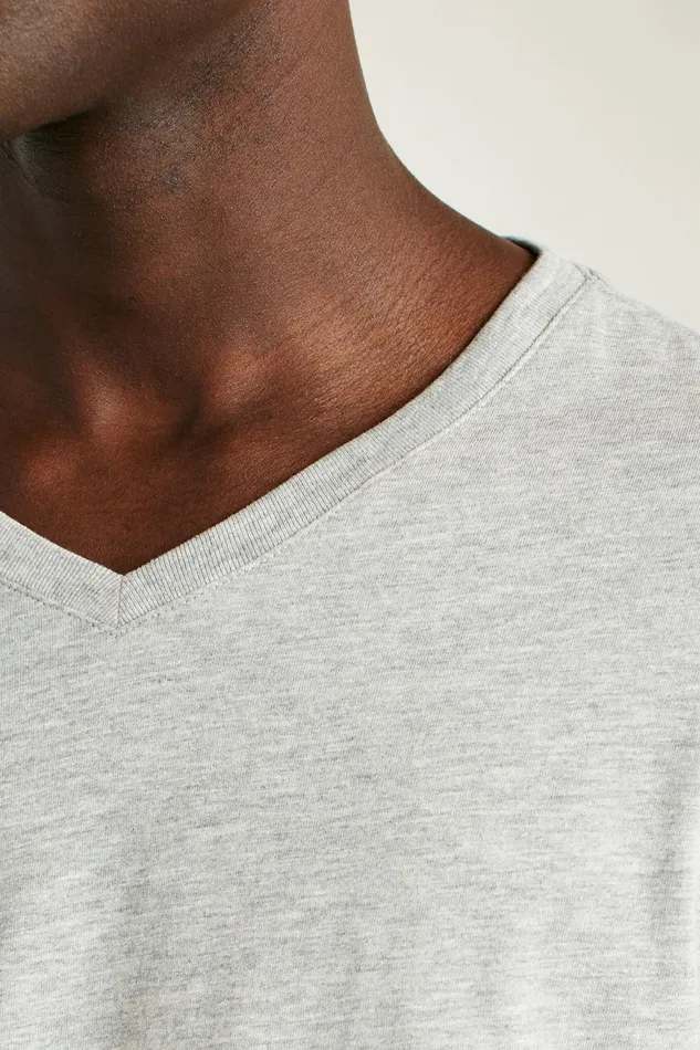 Men Organic Cotton VNeck Tee Heather Grey Bonobos Short Sleeve Tees