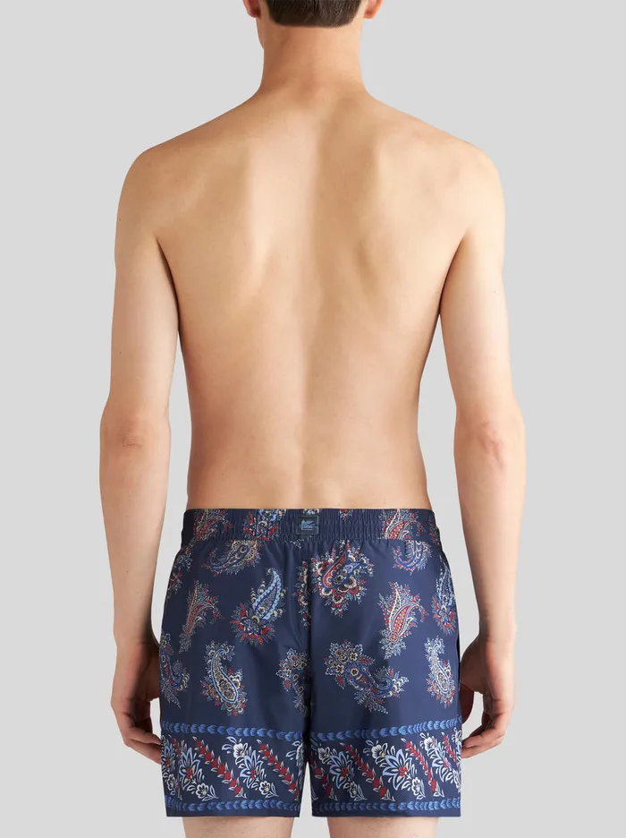 Men Paisley FoliagePatterned Swim Shorts Etro Beachwear