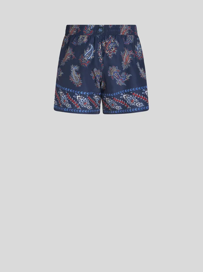 Men Paisley FoliagePatterned Swim Shorts Etro Beachwear