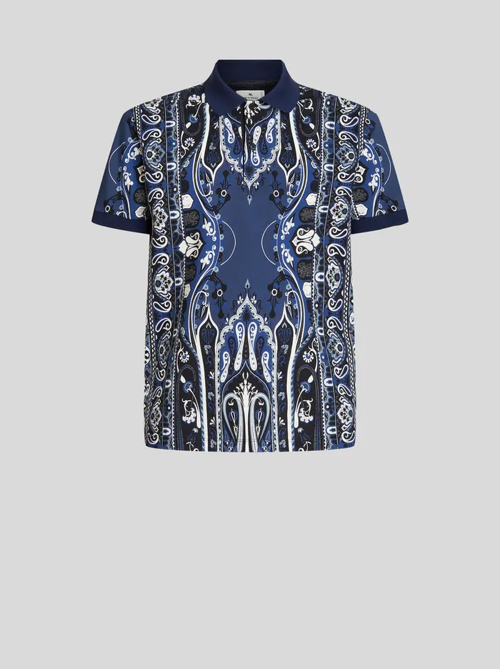 Men Paisley Print Polo Shirt Etro Polo Shirts