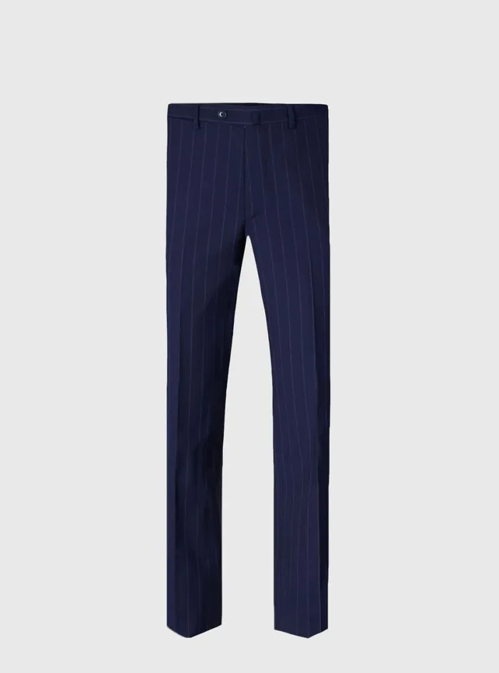 Men Paul Stuart Blazers and Jackets All Year Wool Stripe Suit Navy