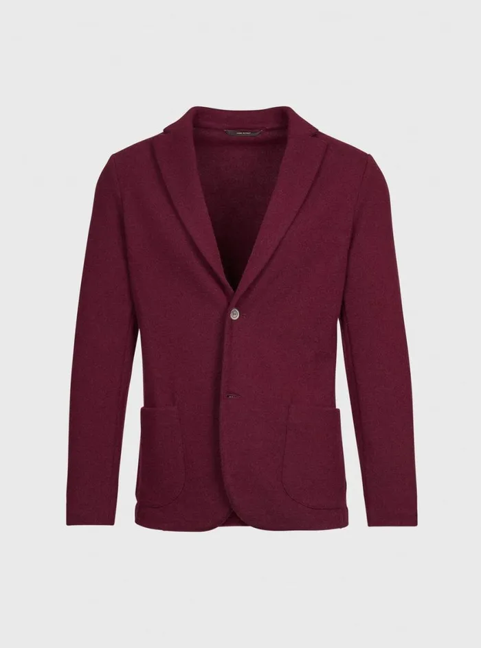 Men Paul Stuart Blazers and Jackets Cashmere Felt Jacket Burgundy
