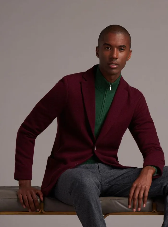 Men Paul Stuart Blazers and Jackets Cashmere Felt Jacket Burgundy Men Paul Stuart Blazers and Jackets Cashmere Felt Jacket Burgundy