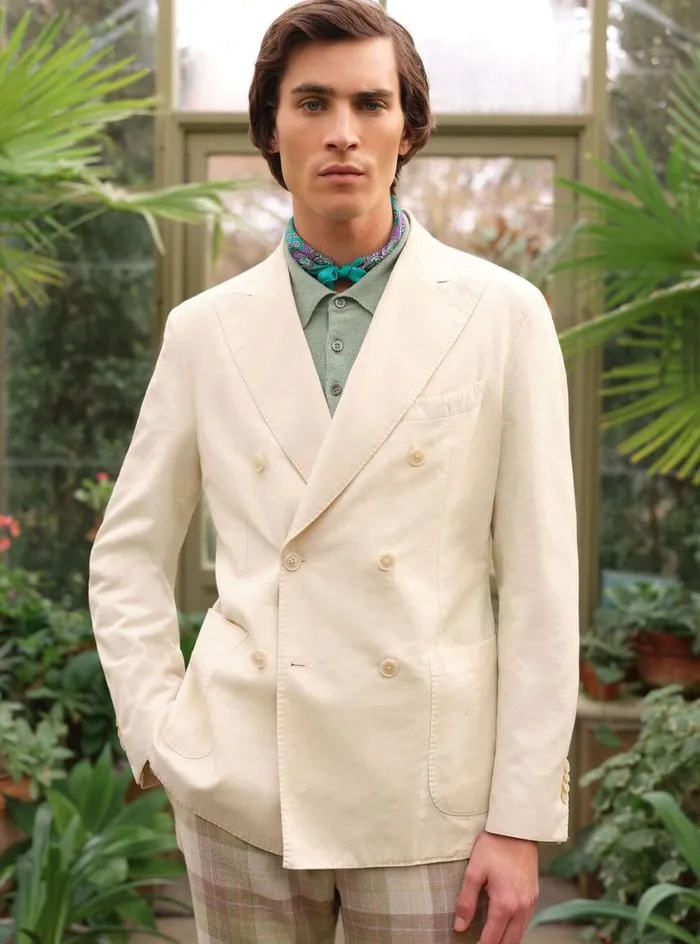 Men Paul Stuart Blazers and Jackets Double Breasted Summer Jacket White