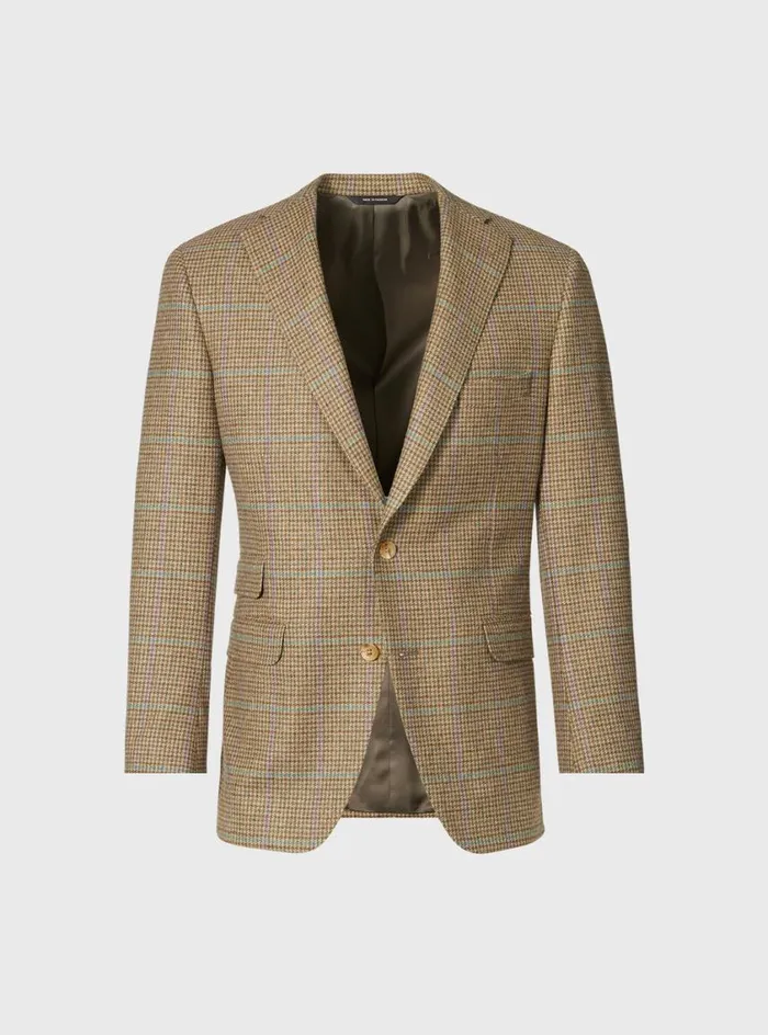 Men Paul Stuart Blazers and Jackets Wool Plaid Paul Jacket Olive