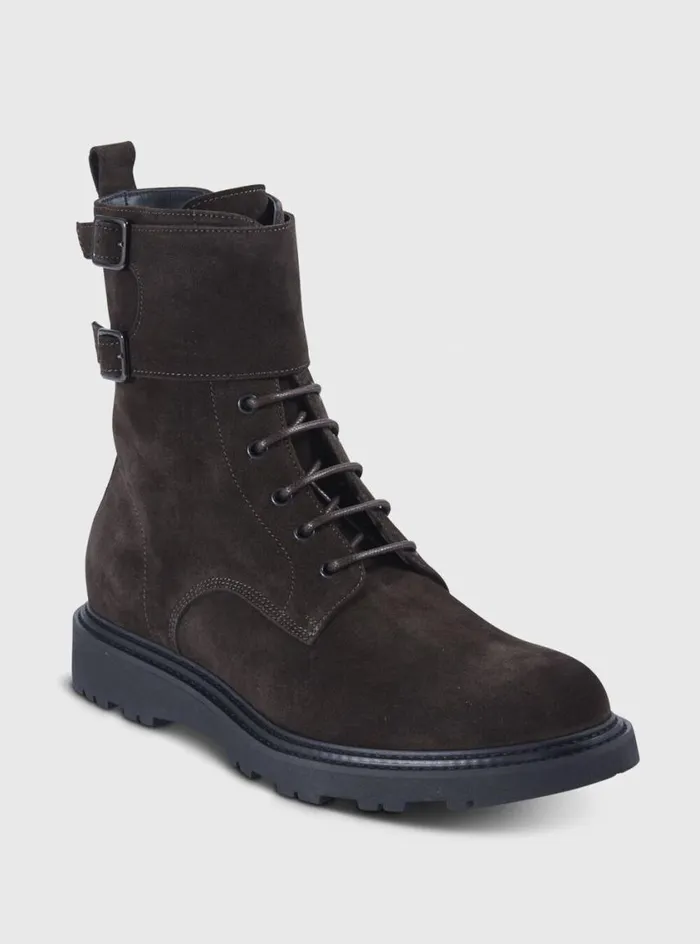 Men Paul Stuart Boots Barton Suede LaceUp Boot Dark Brown