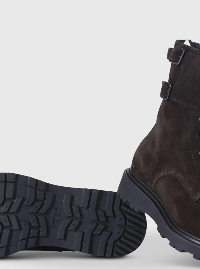 Men Paul Stuart Boots Barton Suede LaceUp Boot Dark Brown
