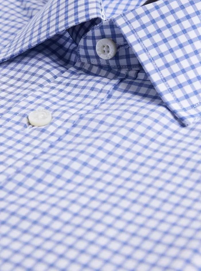 Men Paul Stuart Dress Shirts Graph Check Slim Fit Dress Shirt Navy