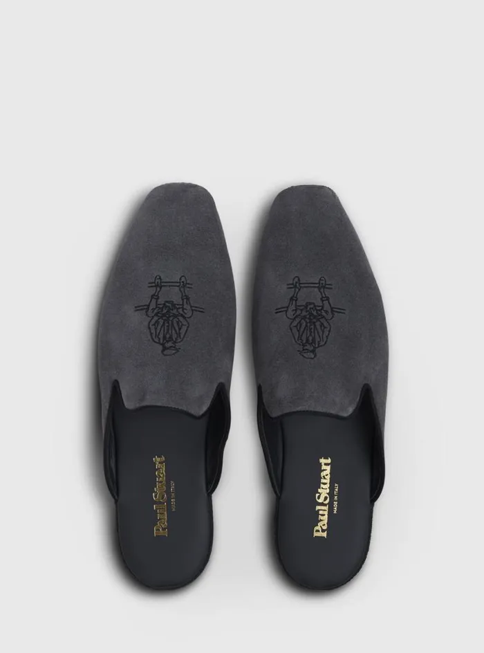 Men Paul Stuart Evening Hamilton Suede SlipOn Charcoal Men Paul Stuart Evening Hamilton Suede SlipOn Charcoal