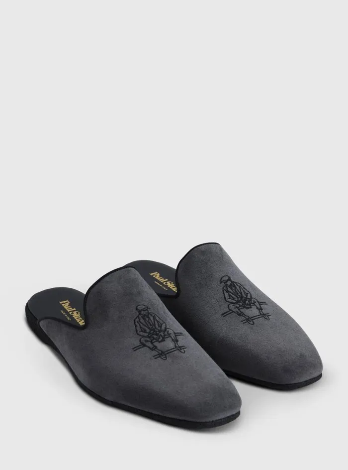 Men Paul Stuart Evening Hamilton Suede SlipOn Charcoal Men Paul Stuart Evening Hamilton Suede SlipOn Charcoal
