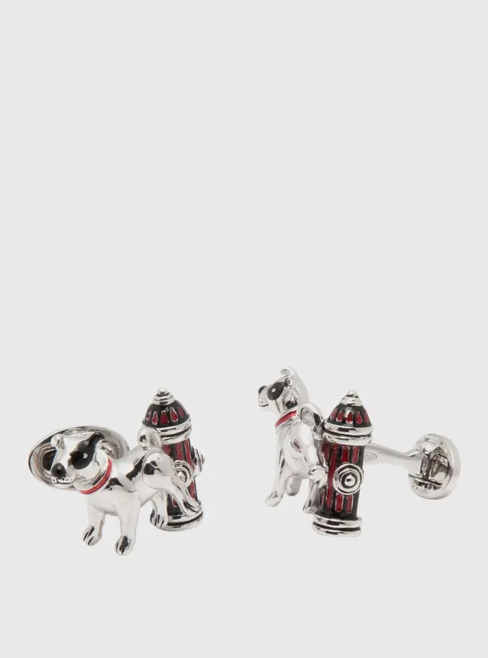 Men Paul Stuart Jewelry Sterling Dog And Hydrant Redsterling