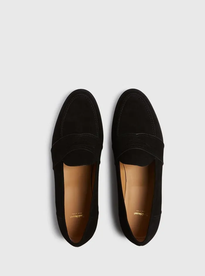 Men Paul Stuart Loafers Lee Penny Loafer Black Suede