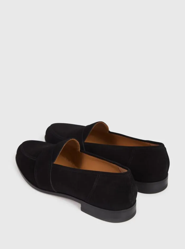 Men Paul Stuart Loafers Lee Penny Loafer Black Suede