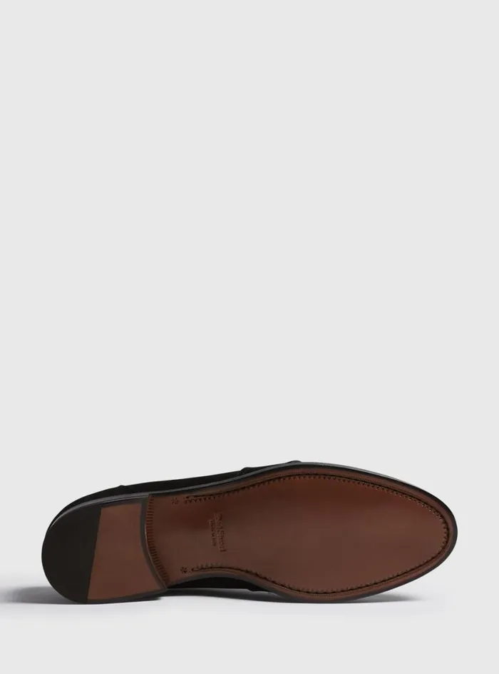 Men Paul Stuart Loafers Lee Penny Loafer Black Suede