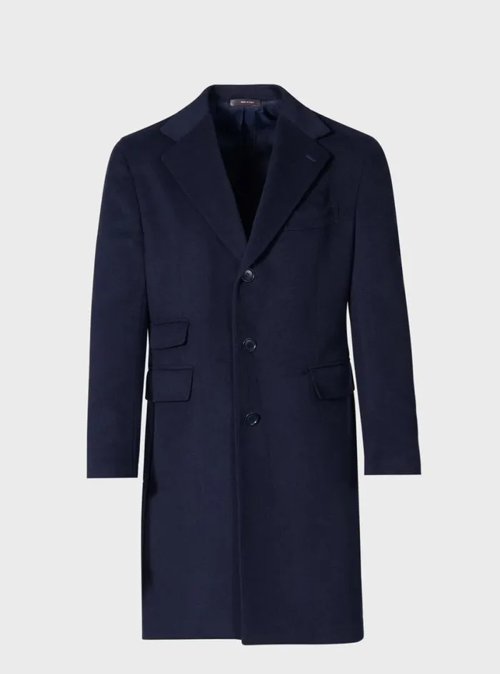 Men Paul Stuart Outerwear Cashmere Overcoat Midnight
