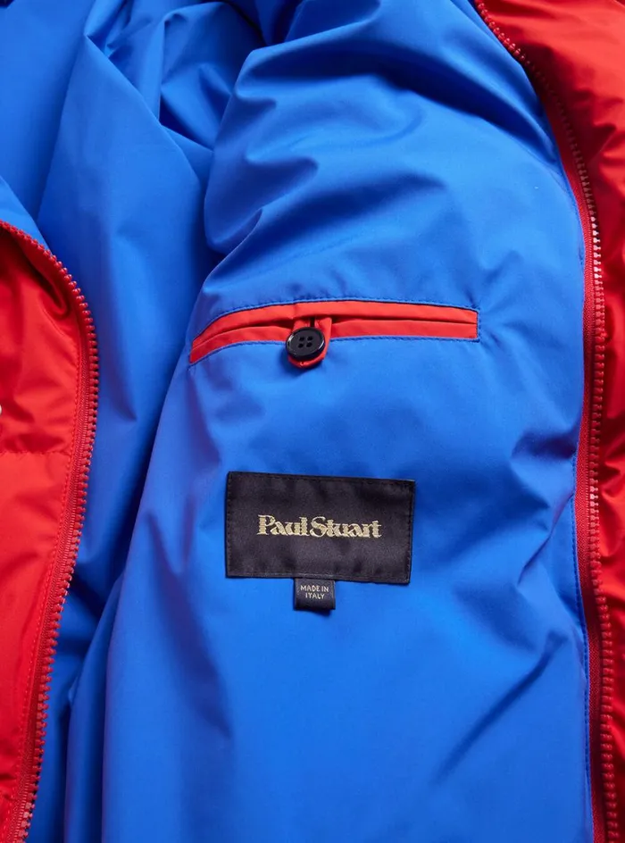Men Paul Stuart Outerwear Puffer Jacket Red