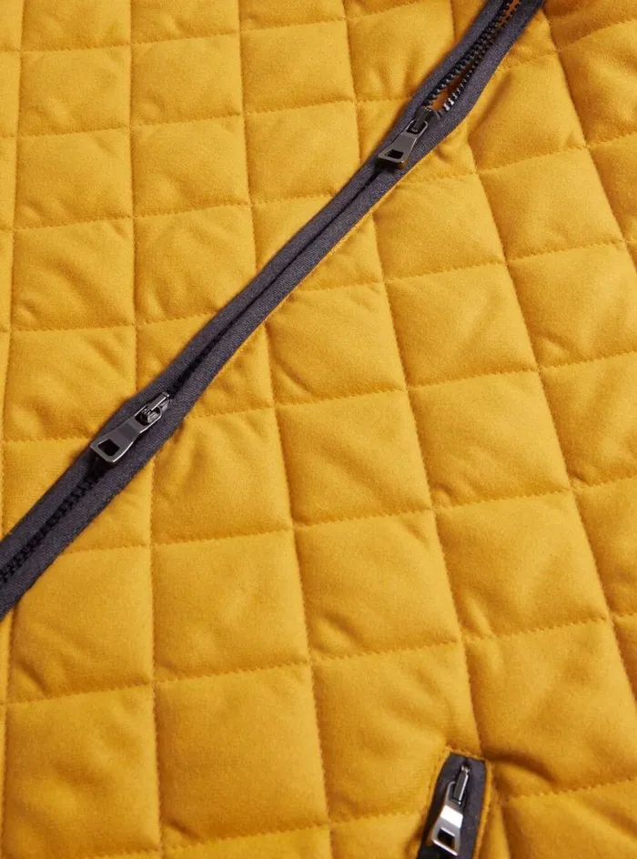 Men Paul Stuart Outerwear Quilted Wool Flannel Vest Gold