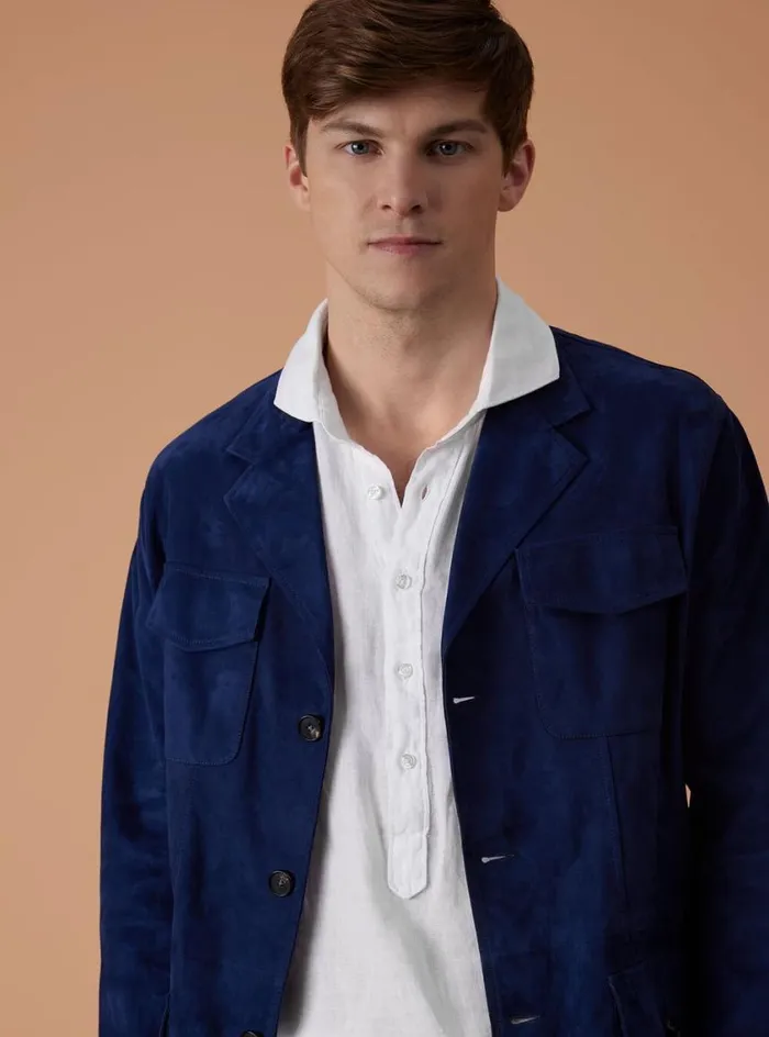 Men Paul Stuart Outerwear Suede Field Jacket Navy Men Paul Stuart Outerwear Suede Field Jacket Navy