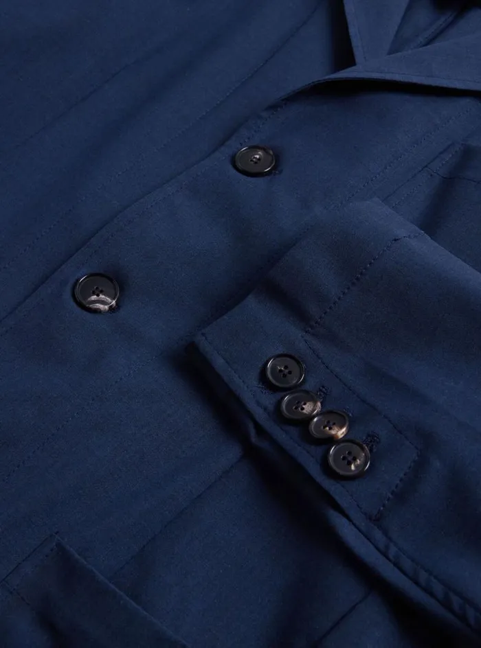 Men Paul Stuart Outerwear Wool Blazer Navy