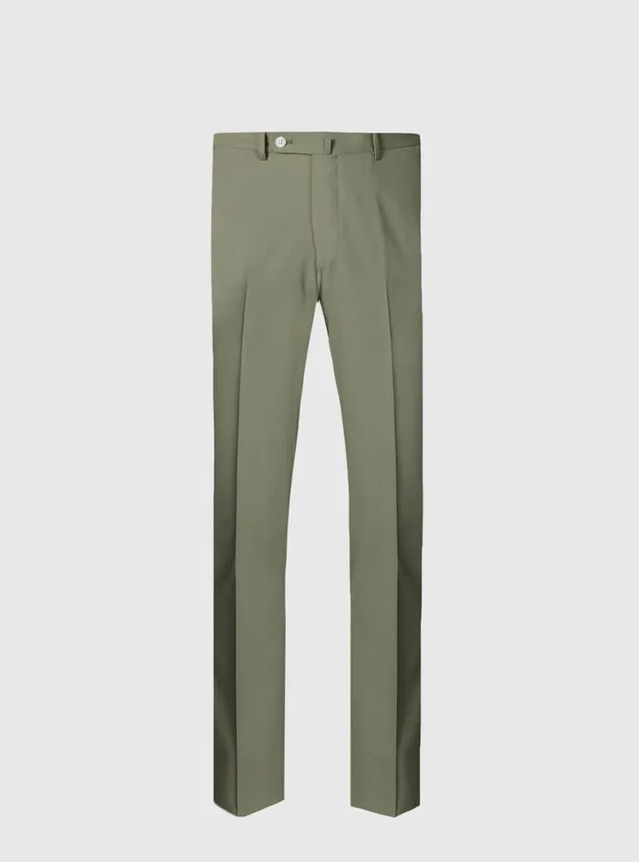 Men Paul Stuart Pants All Year Wool Dress Trouser Sage