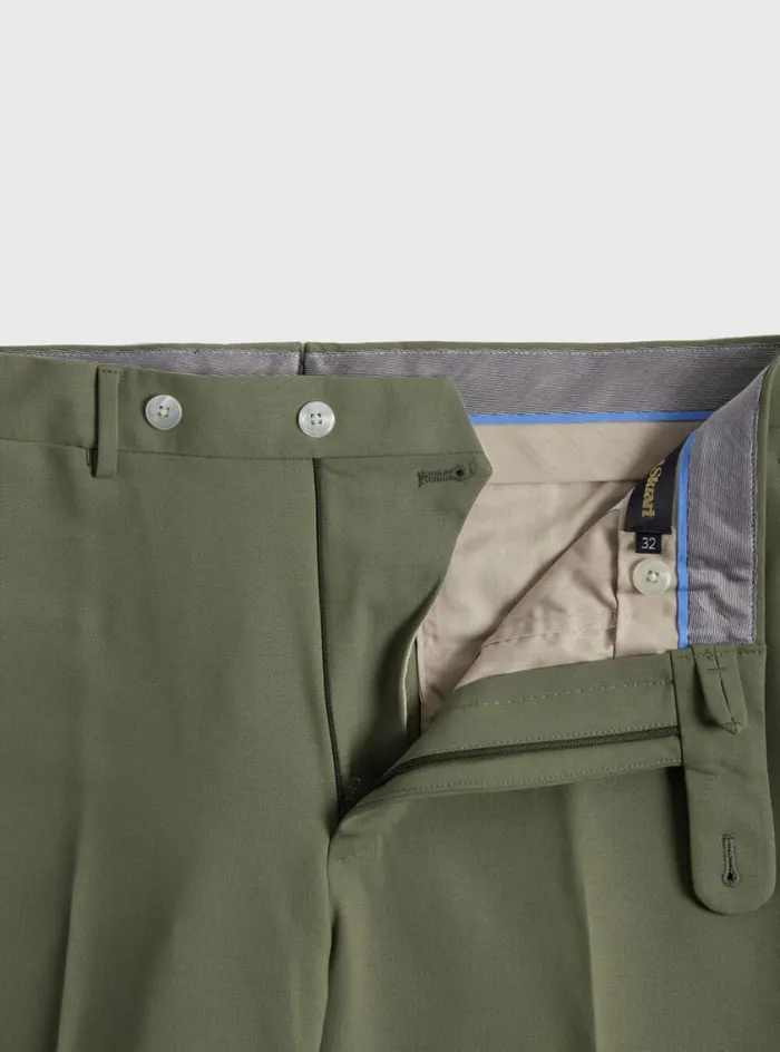 Men Paul Stuart Pants All Year Wool Dress Trouser Sage