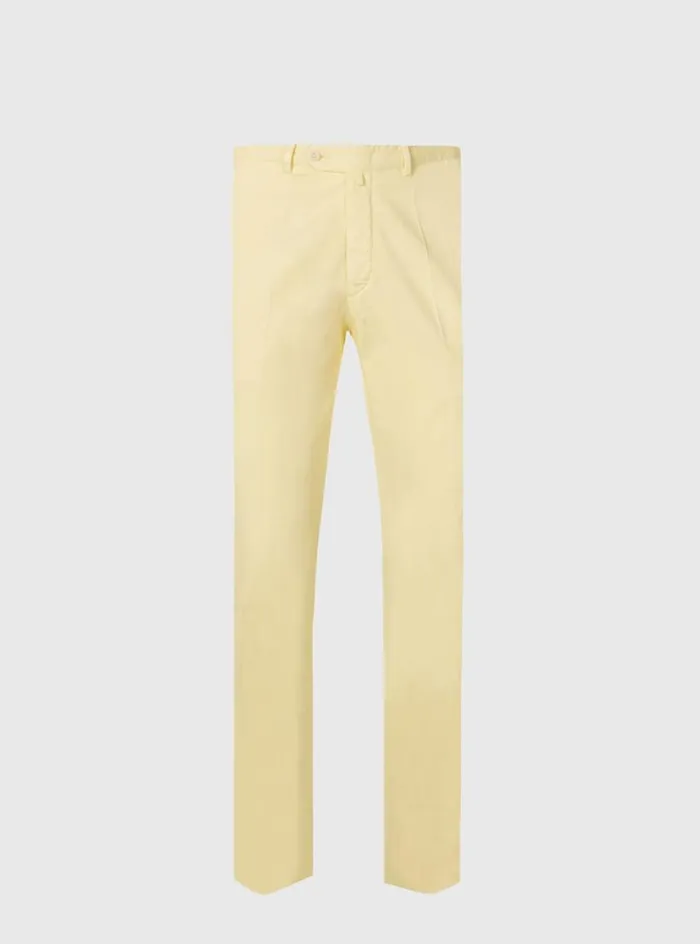 Men Paul Stuart Pants Cotton and Silk Garment Dyed Trouser Lemon