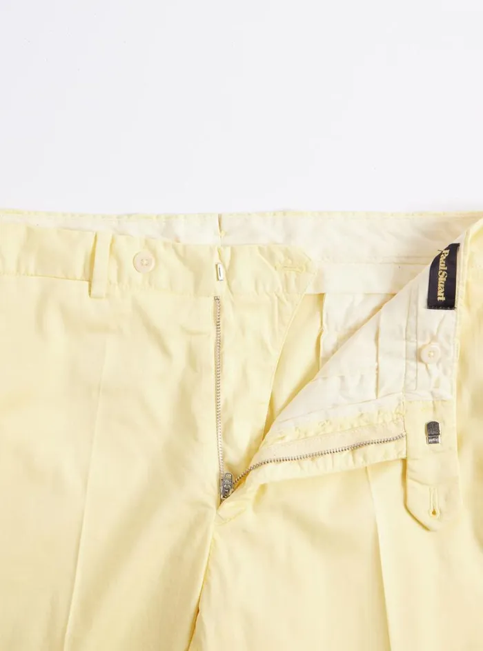 Men Paul Stuart Pants Cotton and Silk Garment Dyed Trouser Lemon