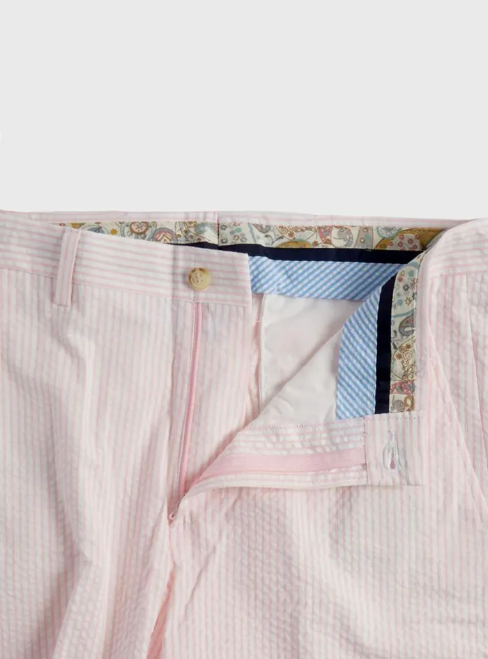 Men Paul Stuart Pants Seersucker Walk Short Light Pink