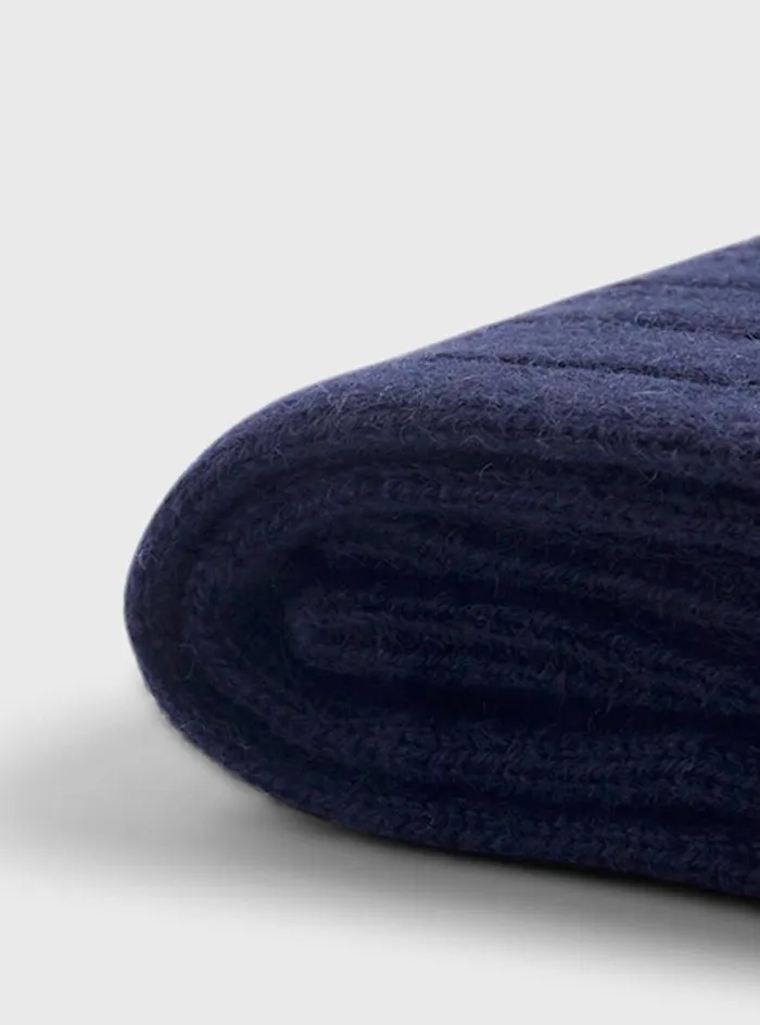 Men Paul Stuart Socks Cashmere Ribbed Sock Navy