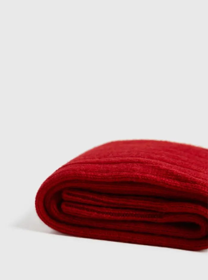 Men Paul Stuart Socks Cashmere Ribbed Sock Red