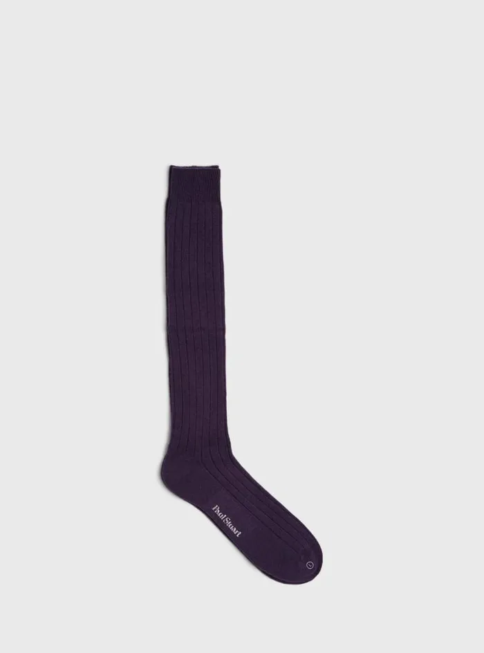 Men Paul Stuart Socks Cashmere Ribbed Sock Violet