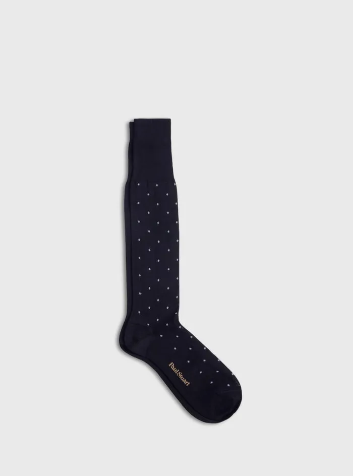 Men Paul Stuart Socks Cotton Dotted Sock Black