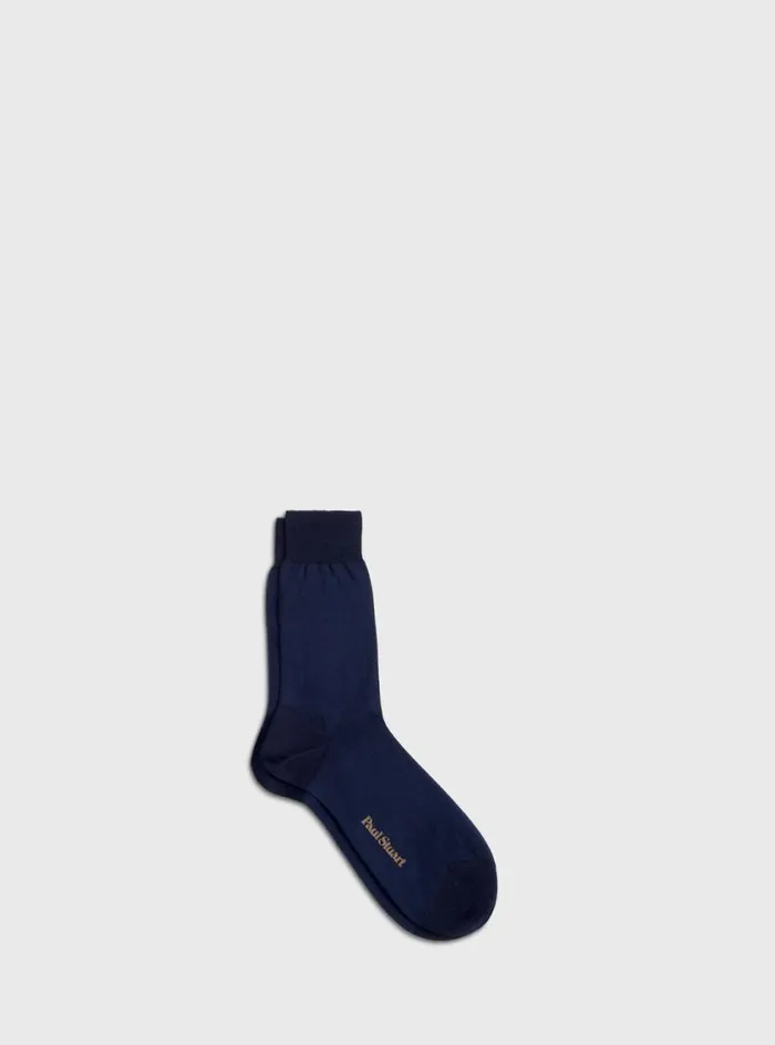 Men Paul Stuart Socks Cotton Oxford Sock Navyblue